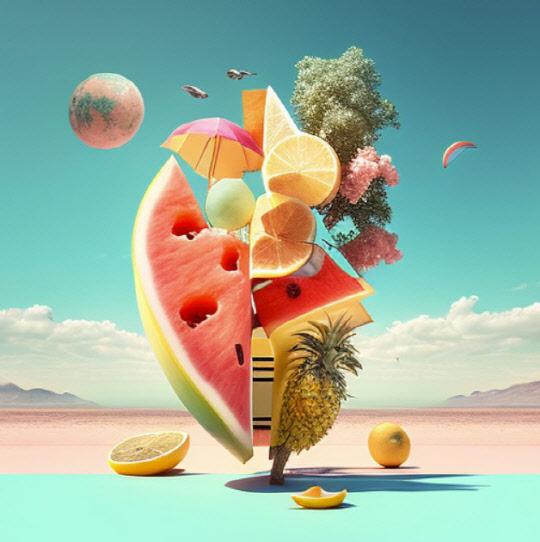 AI '미드저니'에게 '여름(summer)' 키워드를 제시하자 그린 그림.  미드저니 제공